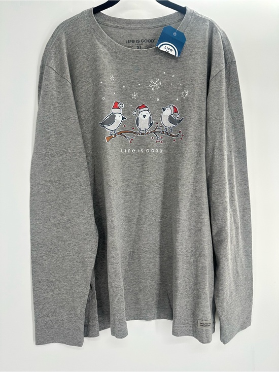 Life Is Good Other - Life Is Good Crusher Tee Men's XL Winter Birds Christmas Long Sleeve NWT